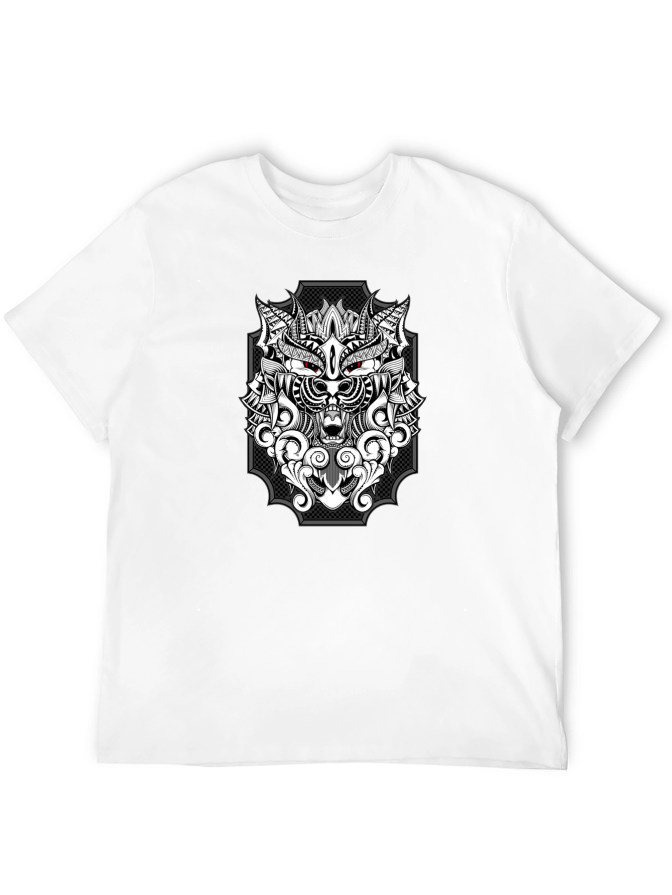 Wolf Graphic Print T-Shirt - Black