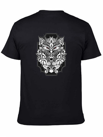 Wolf Graphic Print T-Shirt - Black