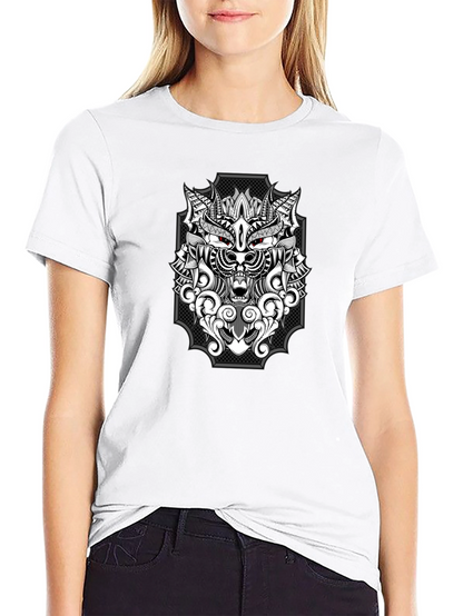 Wolf Graphic Print T-Shirt - Black