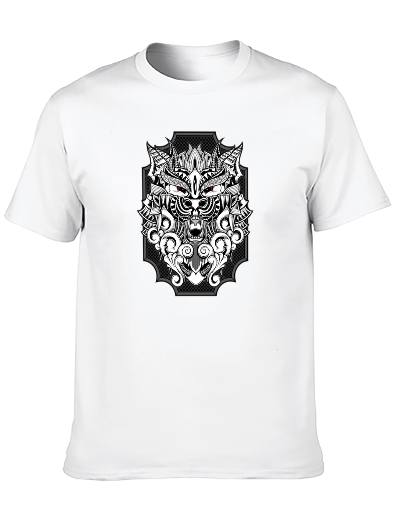 Wolf Graphic Print T-Shirt - Black