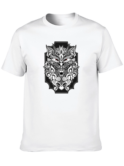 Wolf Graphic Print T-Shirt - Black