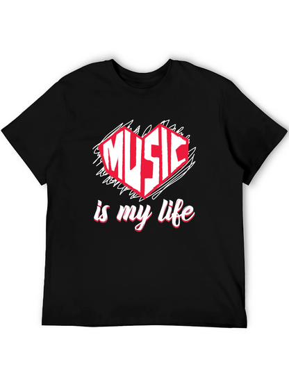 Music is My Life T-Shirt - Heart Design