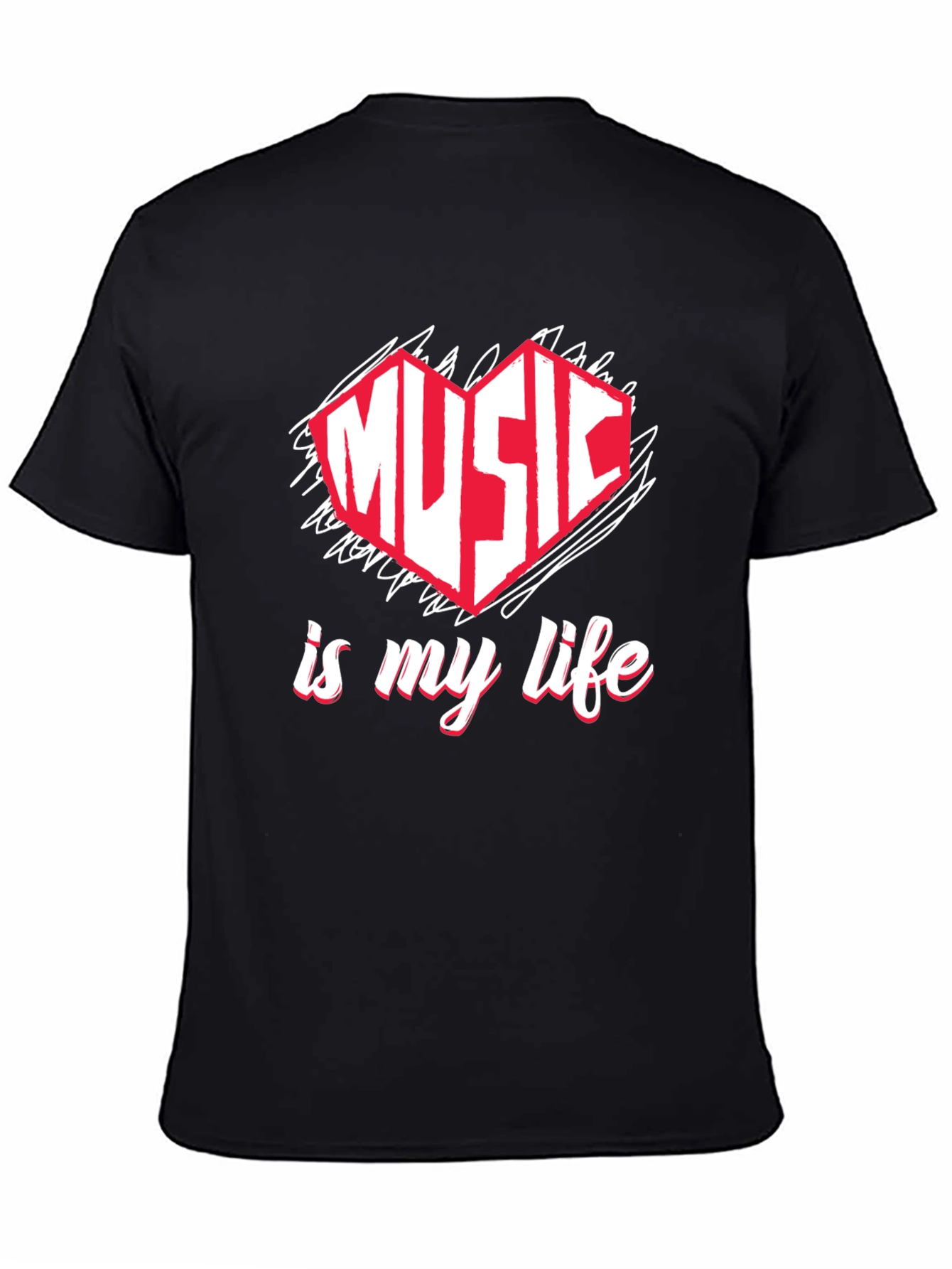 Music is My Life T-Shirt - Heart Design