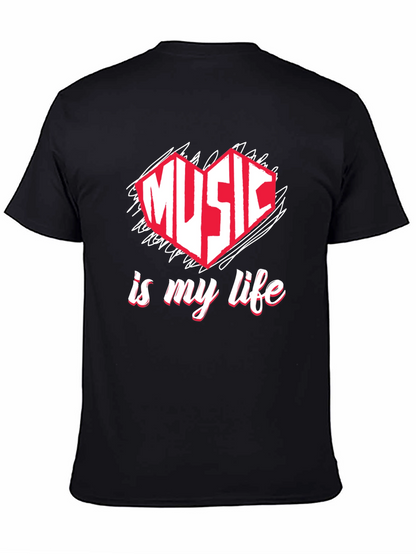 Music is My Life T-Shirt - Heart Design