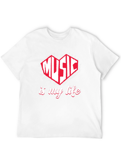 Music is My Life T-Shirt - Heart Design