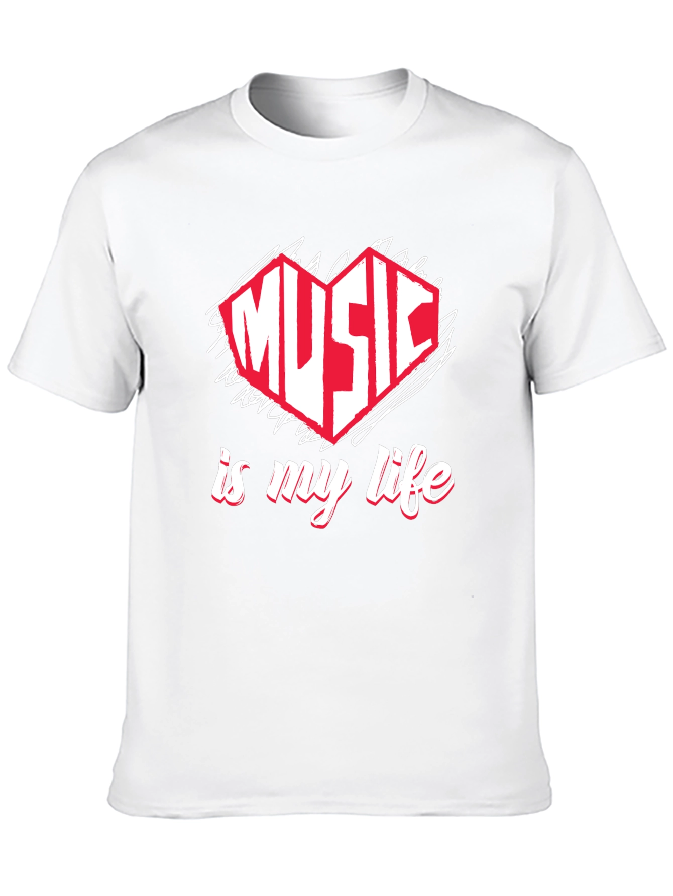 Music is My Life T-Shirt - Heart Design