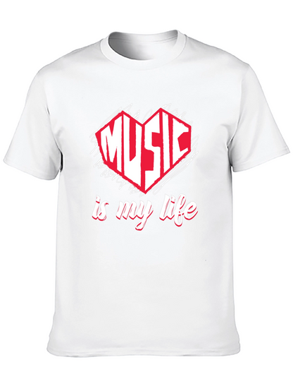 Music is My Life T-Shirt - Heart Design