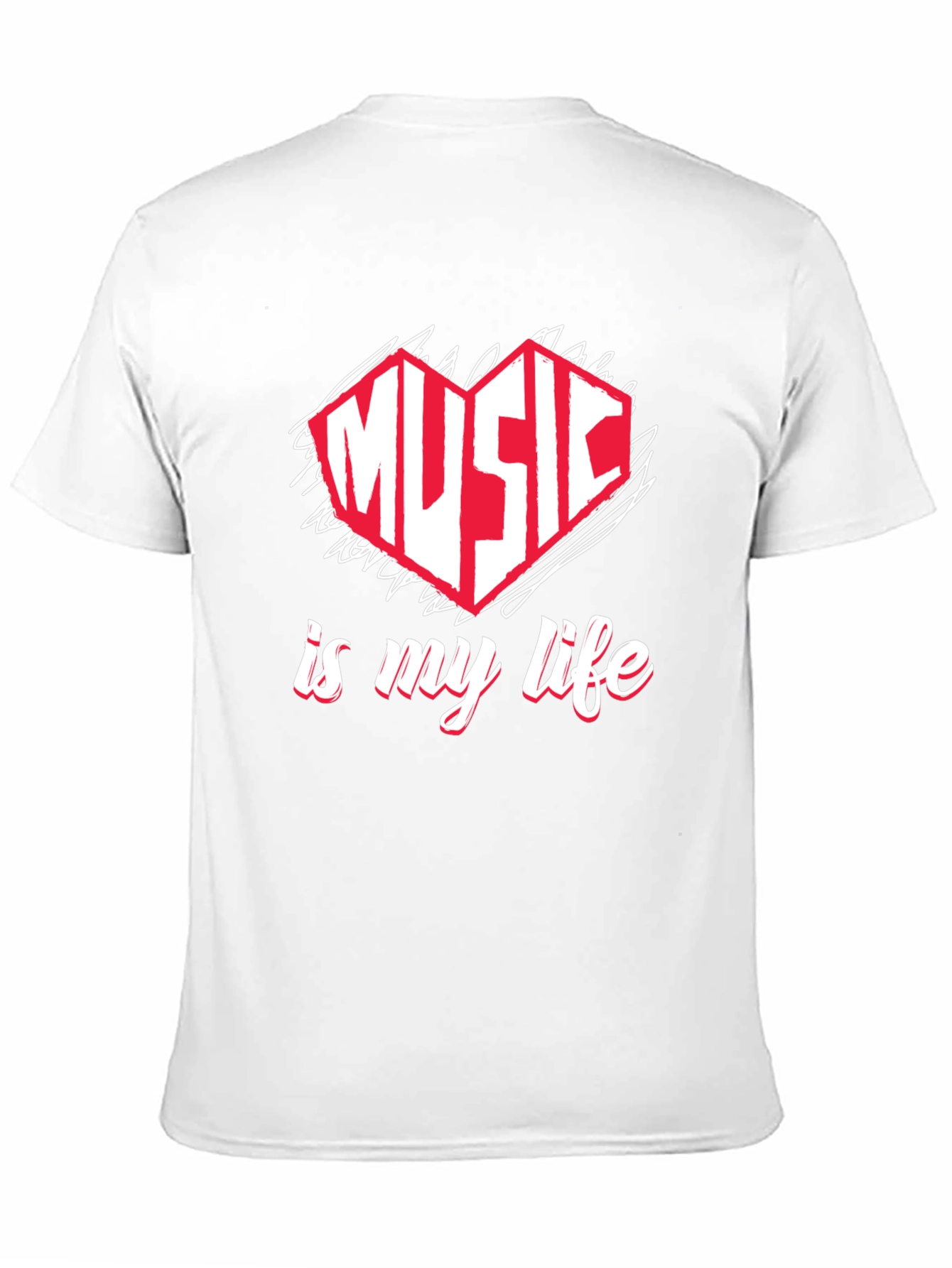 Music is My Life T-Shirt - Heart Design