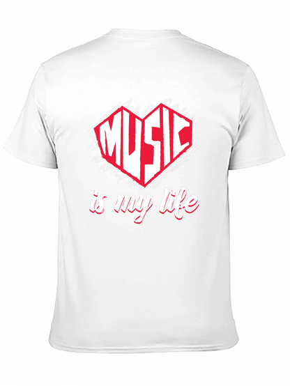 Music is My Life T-Shirt - Heart Design