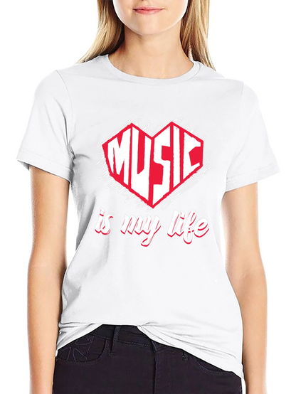 Music is My Life T-Shirt - Heart Design