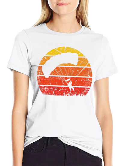 Retro Sunset Parachute Graphic T-Shirt
