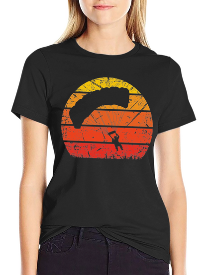 Retro Sunset Parachute Graphic T-Shirt