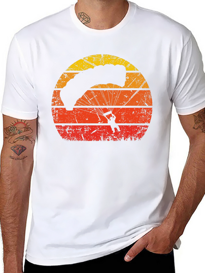 Retro Sunset Parachute Graphic T-Shirt