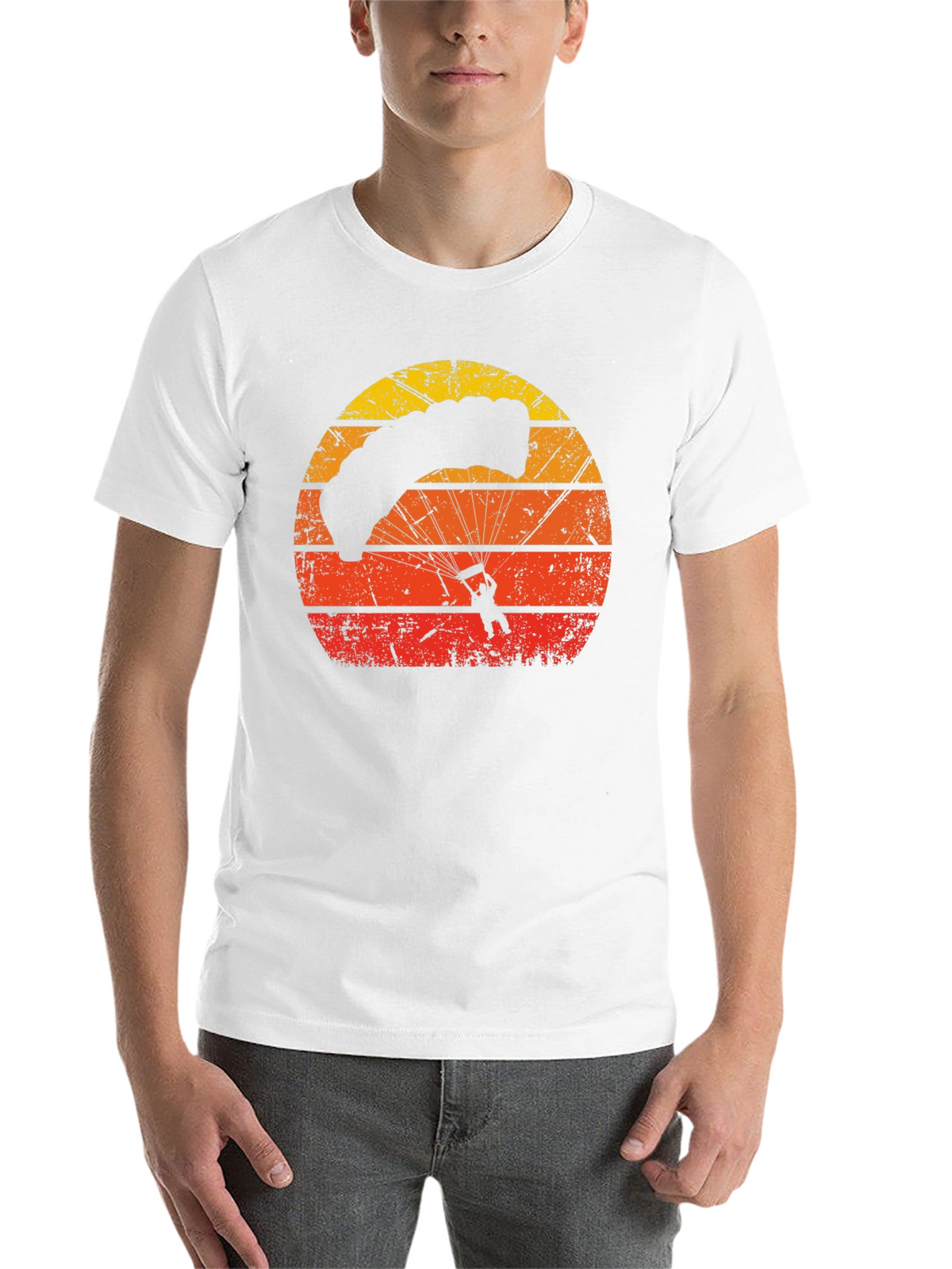 Retro Sunset Parachute Graphic T-Shirt