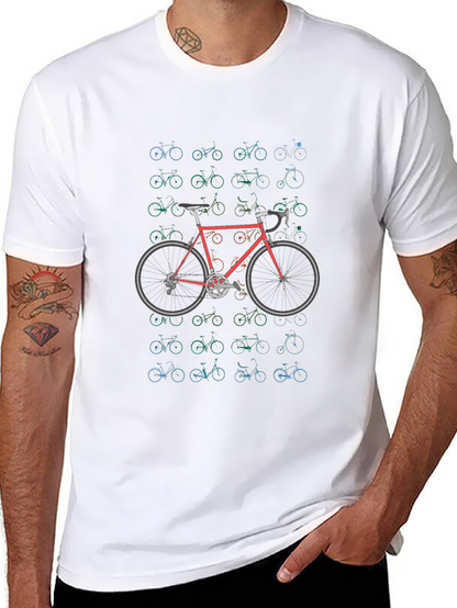 Bike Pattern Graphic T-Shirt