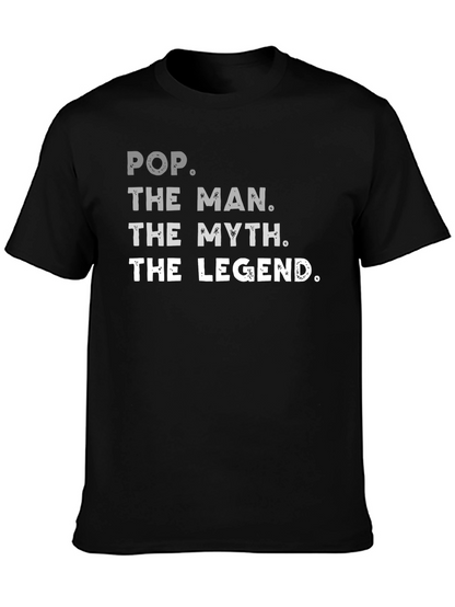 Pop The Man The Myth Legend Black Graphic T-Shirt