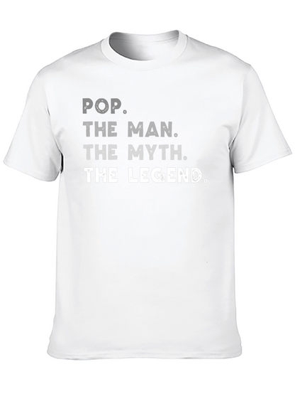Pop The Man The Myth Legend Black Graphic T-Shirt