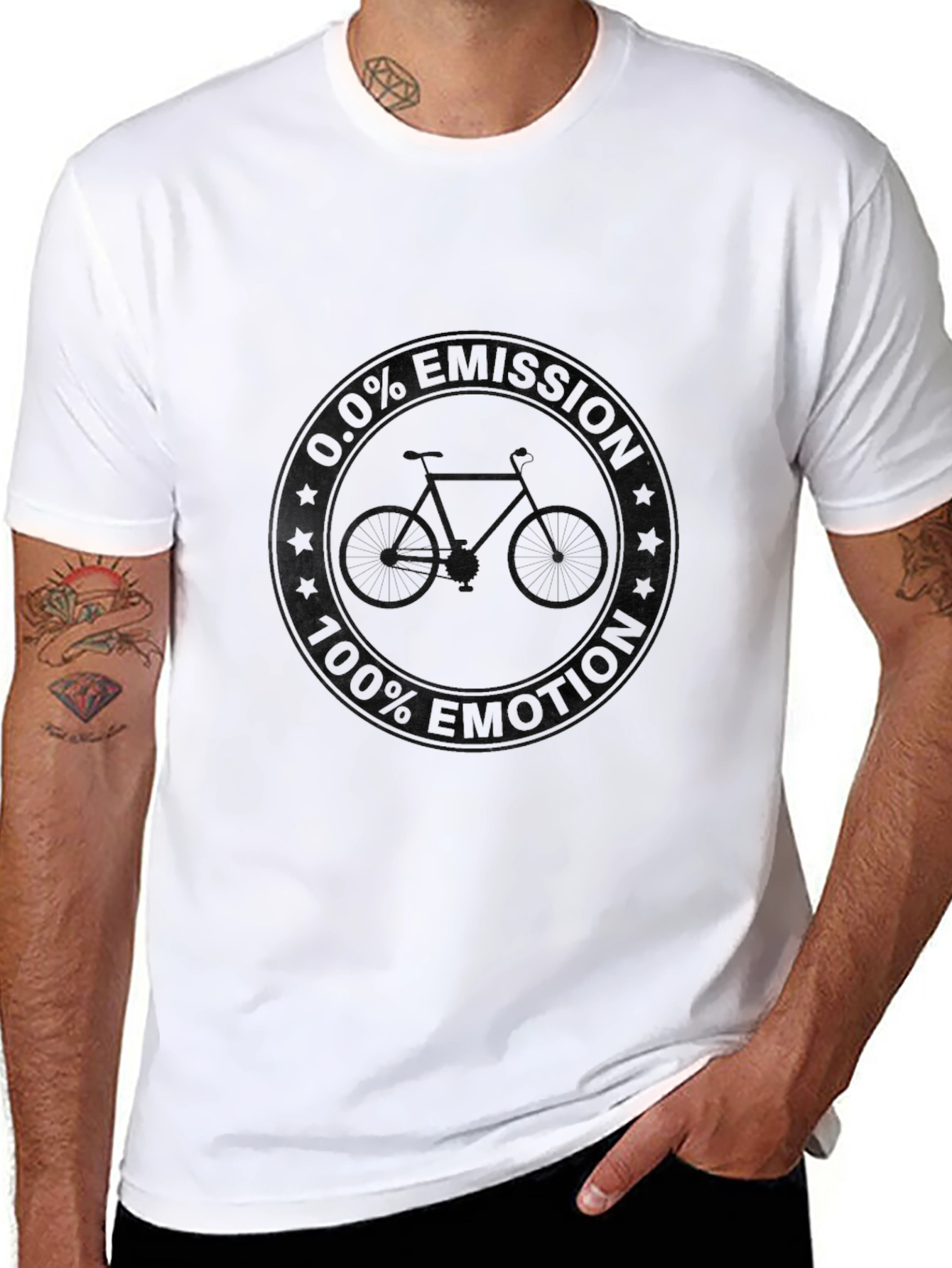Mens Black Bike Graphic Tee - Casual Style