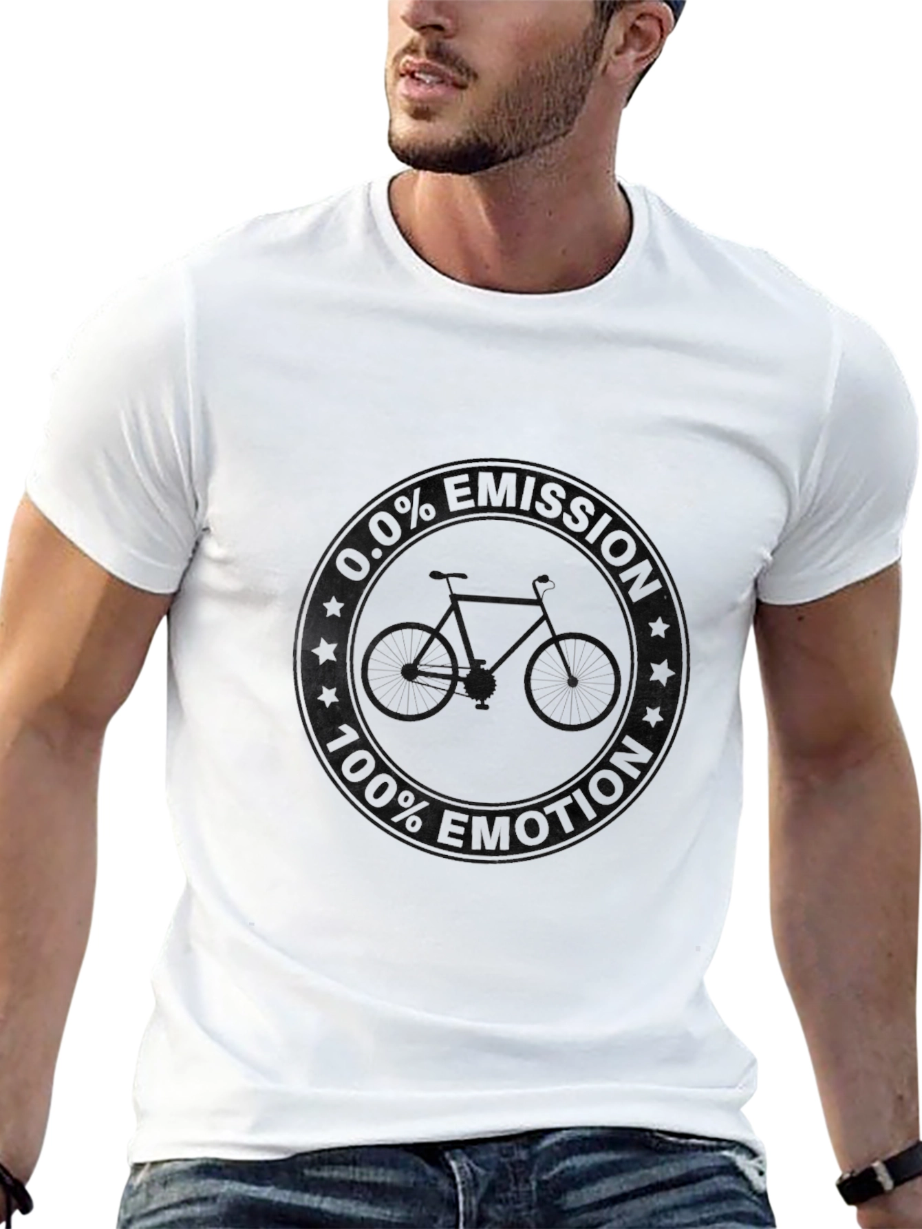 Mens Black Bike Graphic Tee - Casual Style