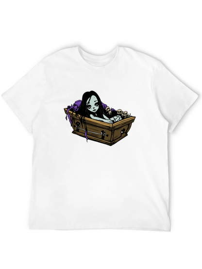 Gothic Coffin Girl Graphic T-Shirt