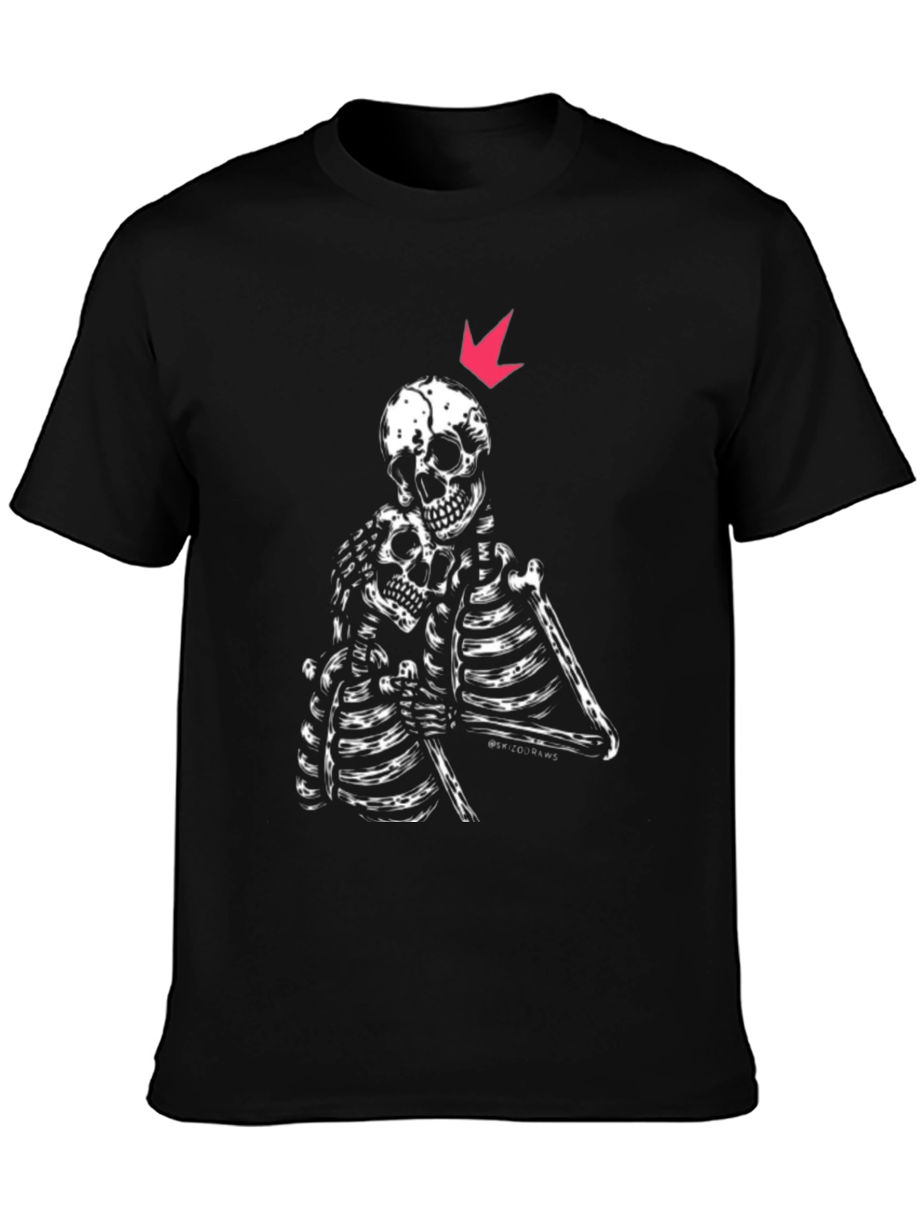 Skeleton Embrace Graphic Tee - Black