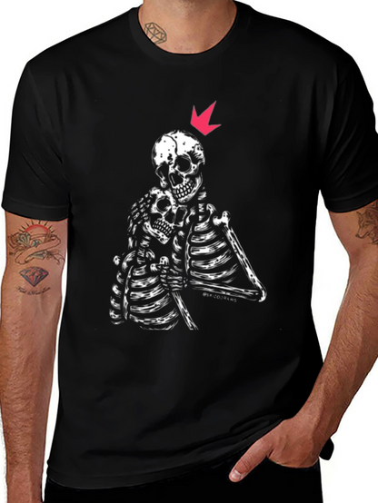 Skeleton Embrace Graphic Tee - Black