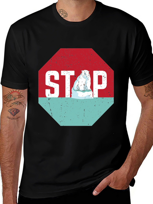 Stop Climate Change Polar Bear Graphic Tee