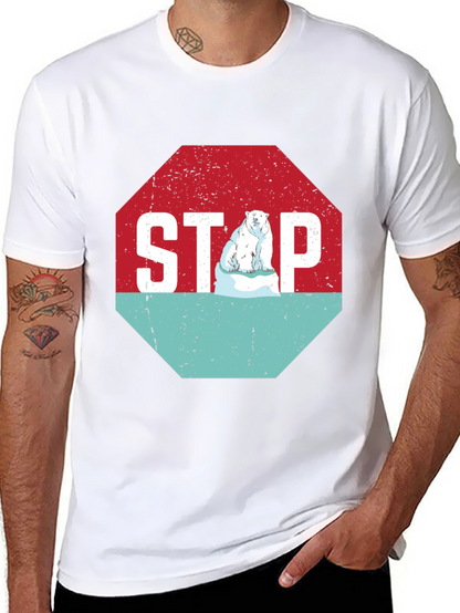 Stop Climate Change Polar Bear Graphic Tee