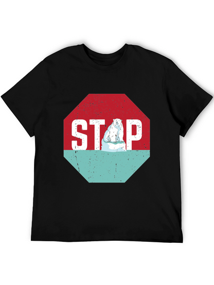 Stop Climate Change Polar Bear Graphic Tee