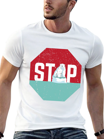 Stop Climate Change Polar Bear Graphic Tee