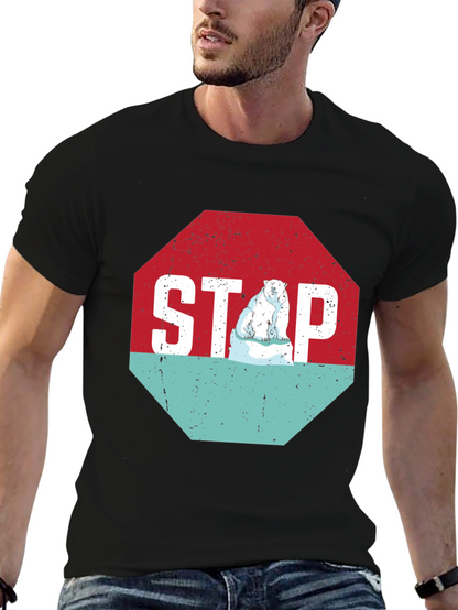 Stop Climate Change Polar Bear Graphic Tee