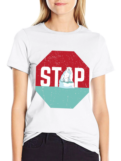 Stop Climate Change Polar Bear Graphic Tee