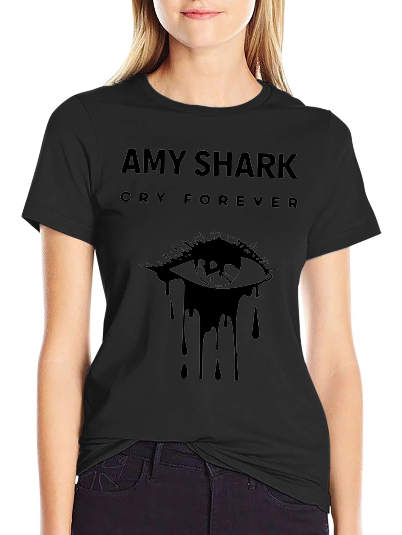 Amy Shark Cry Forever Black Graphic T-Shirt
