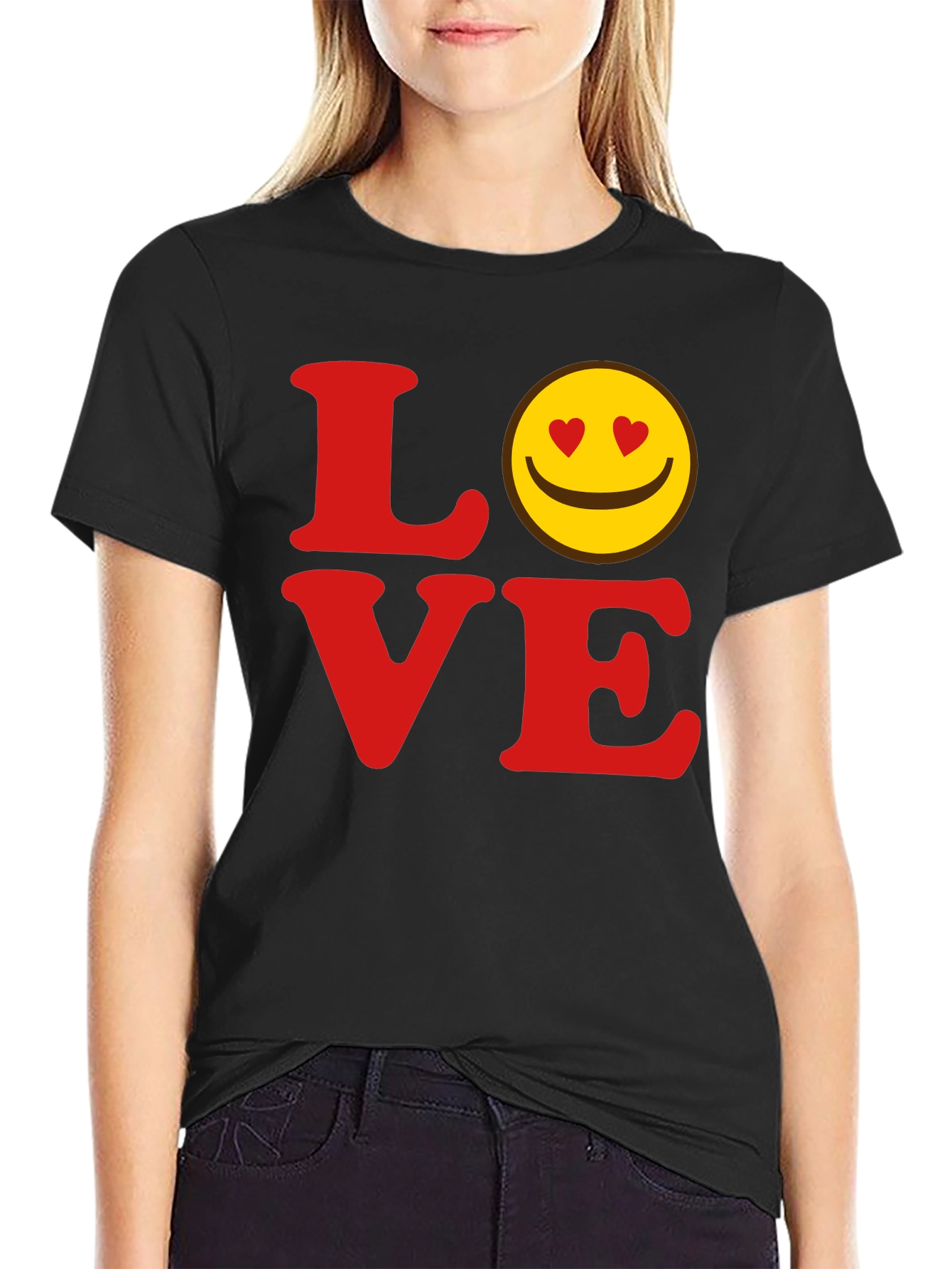 Love Smiley Face Graphic T-Shirt