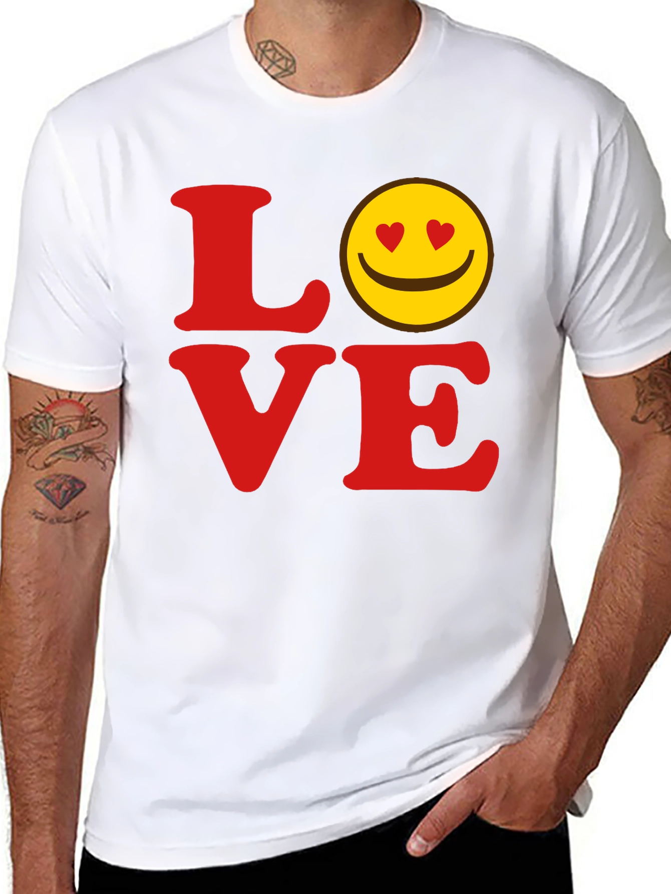 Love Smiley Face Graphic T-Shirt