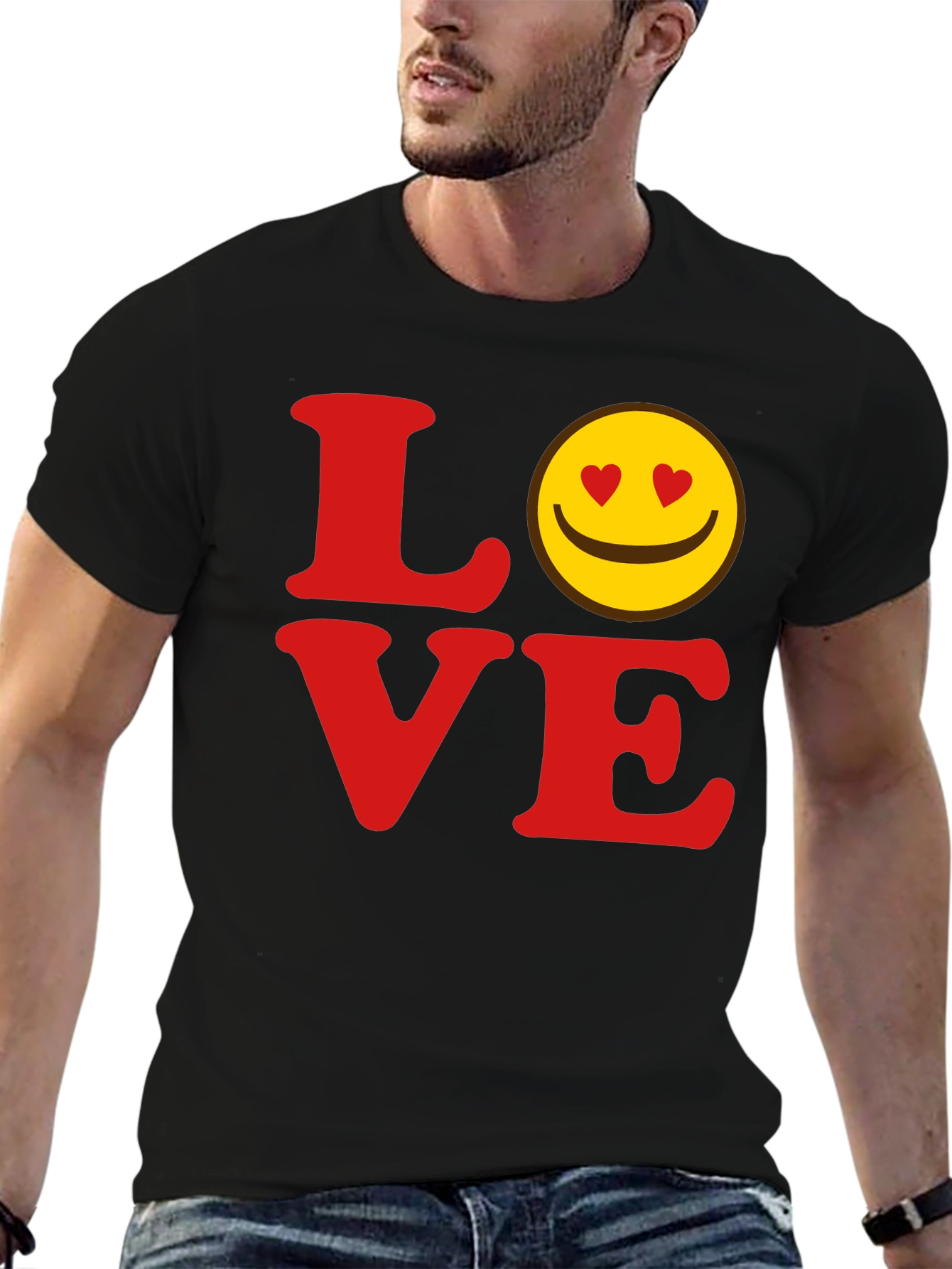 Love Smiley Face Graphic T-Shirt