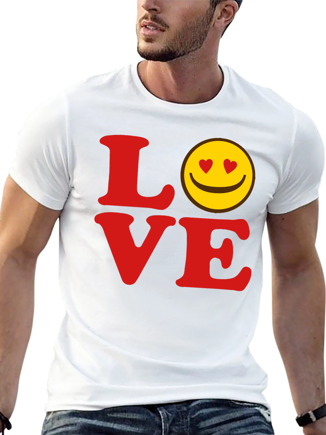 Love Smiley Face Graphic T-Shirt
