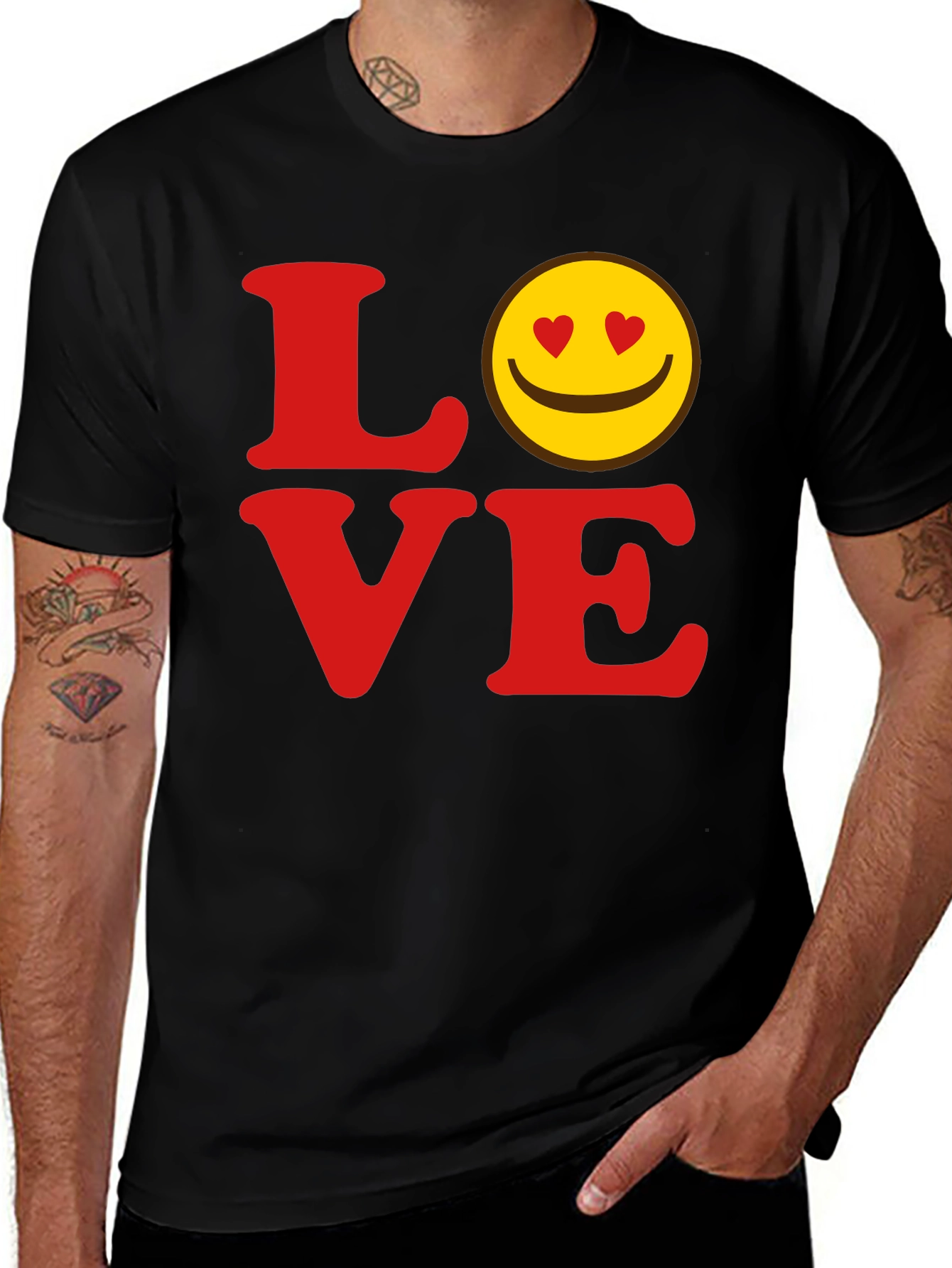 Love Smiley Face Graphic T-Shirt