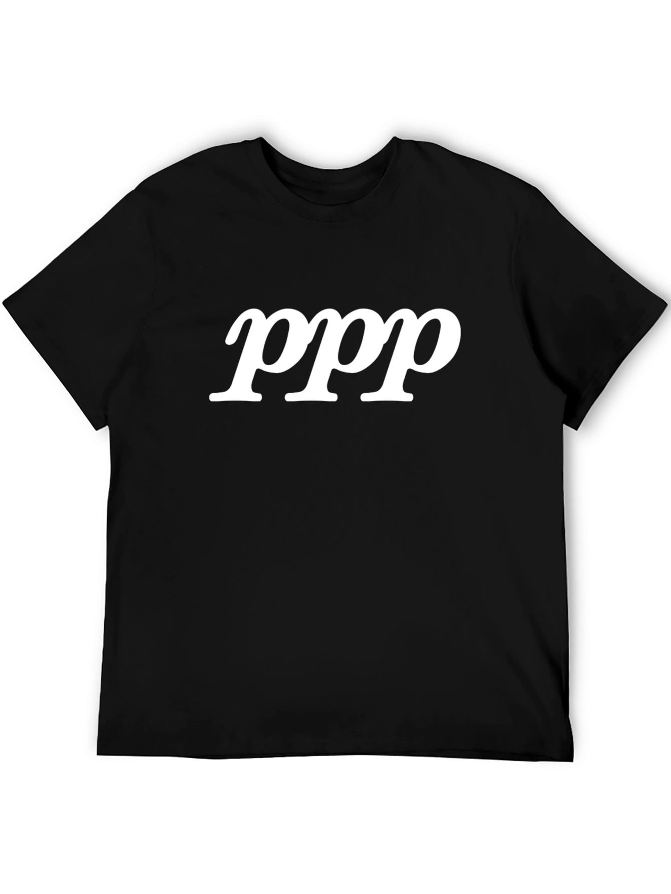 Black T-Shirt with ppp Graphic