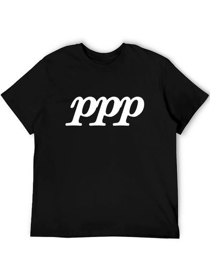 Black T-Shirt with ppp Graphic