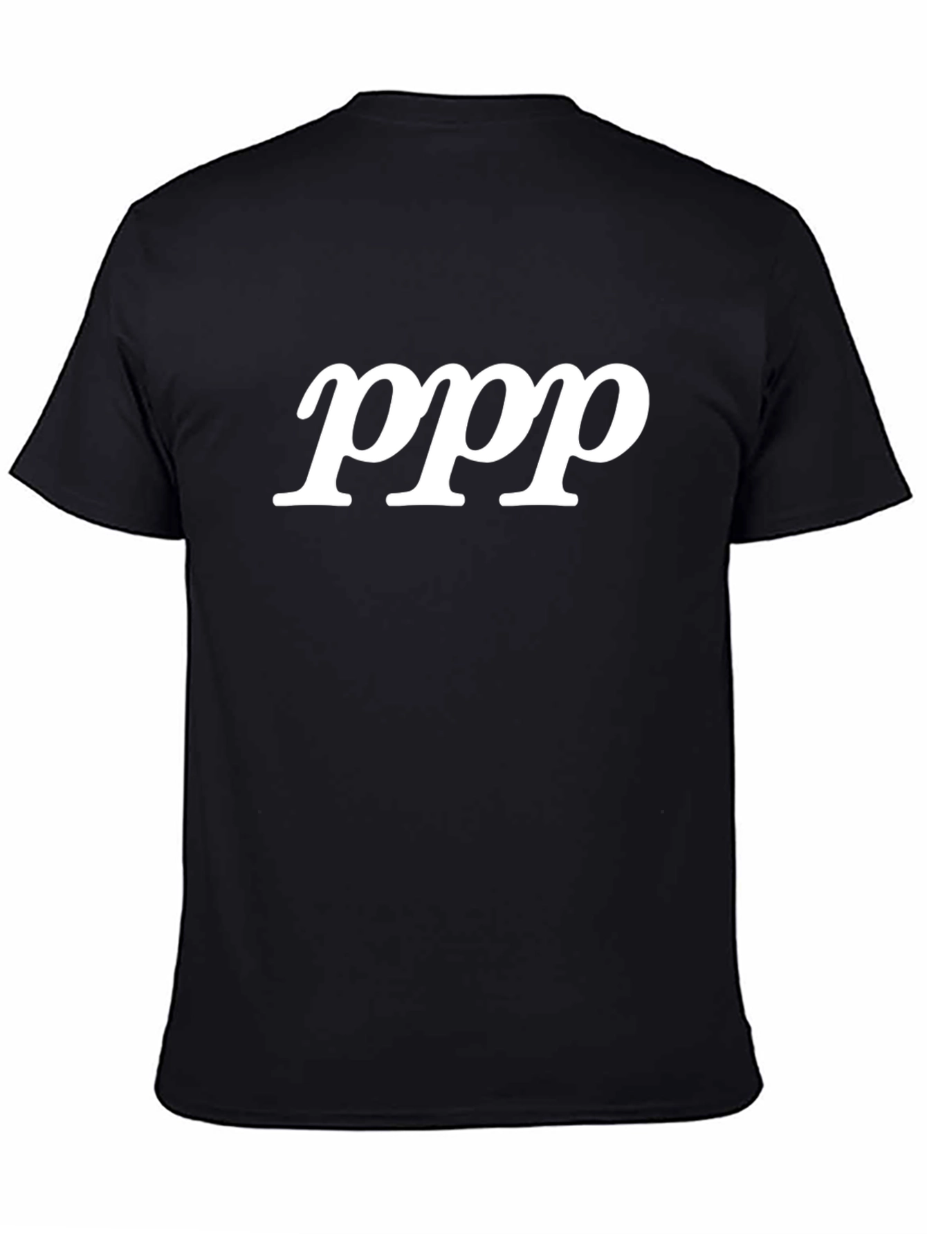 Black T-Shirt with ppp Graphic