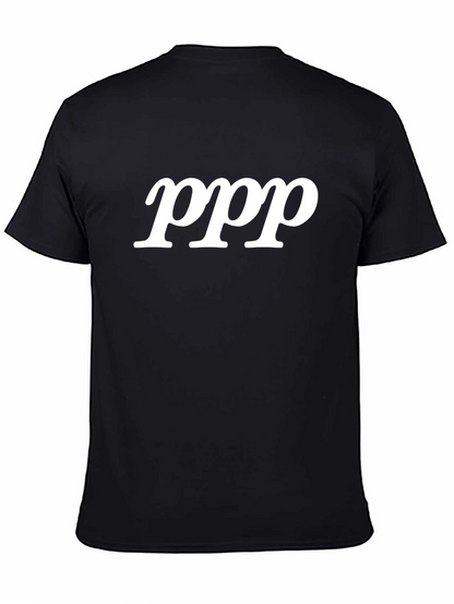 Black T-Shirt with ppp Graphic