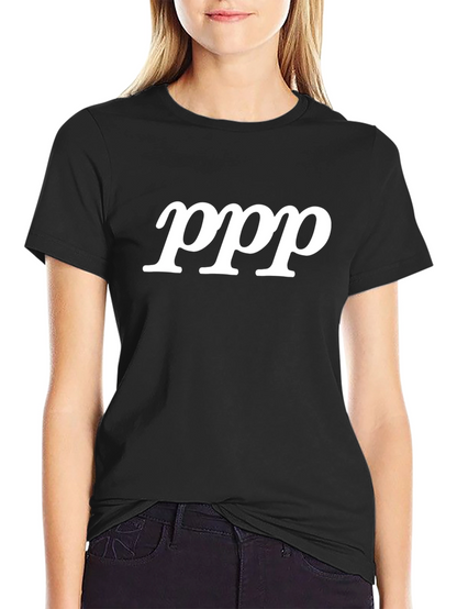 Black T-Shirt with ppp Graphic