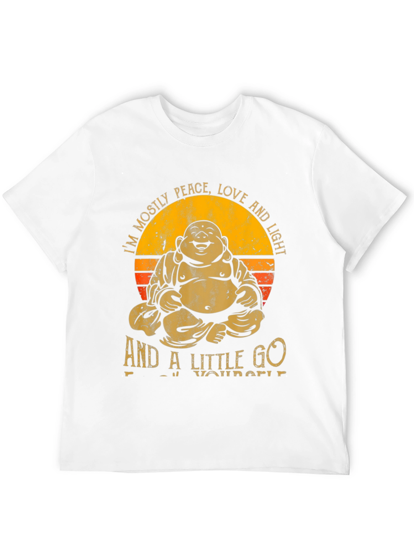 Buddha Peace Love Light Graphic Tee - Black