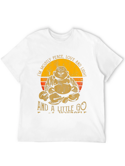 Buddha Peace Love Light Graphic Tee - Black