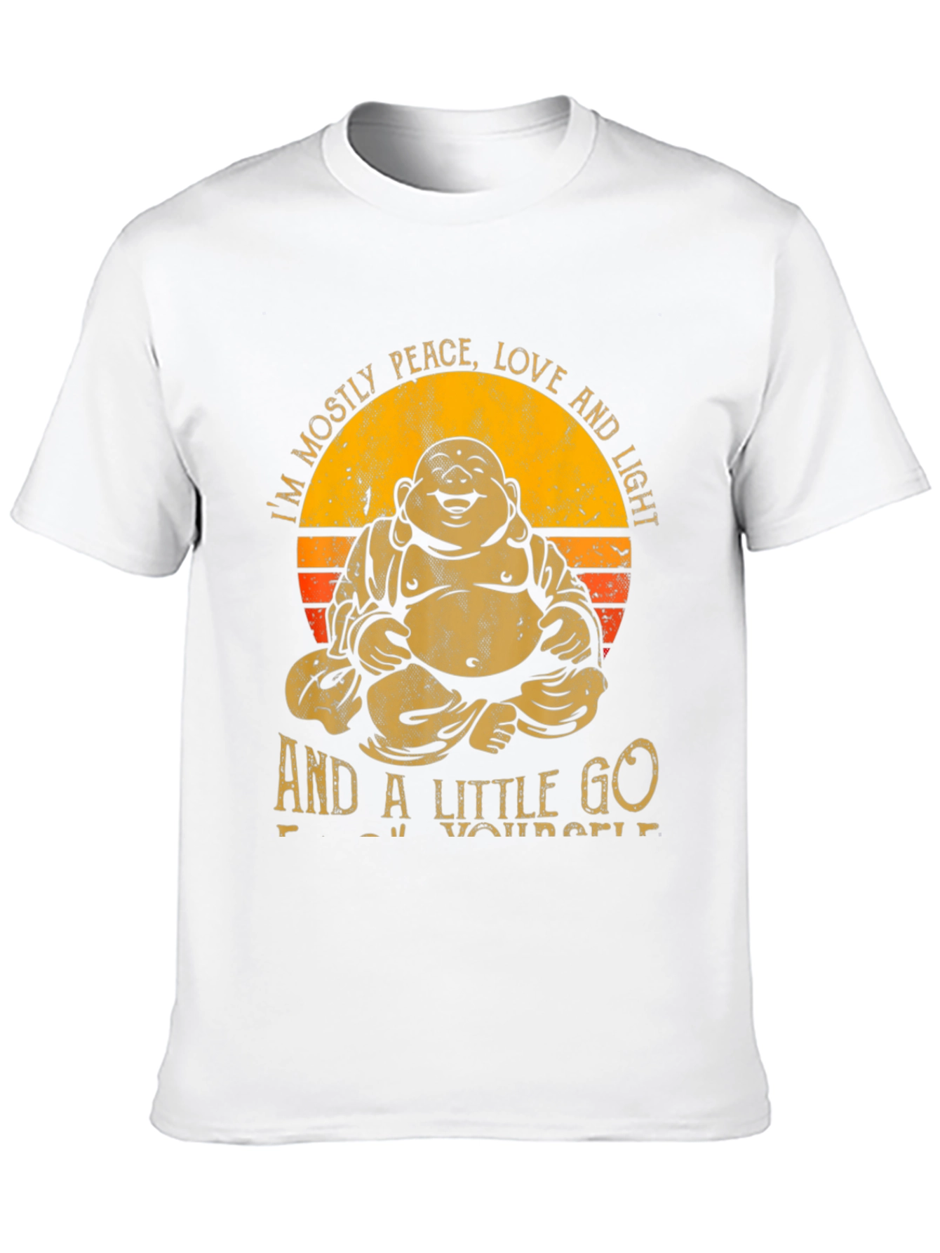 Buddha Peace Love Light Graphic Tee - Black