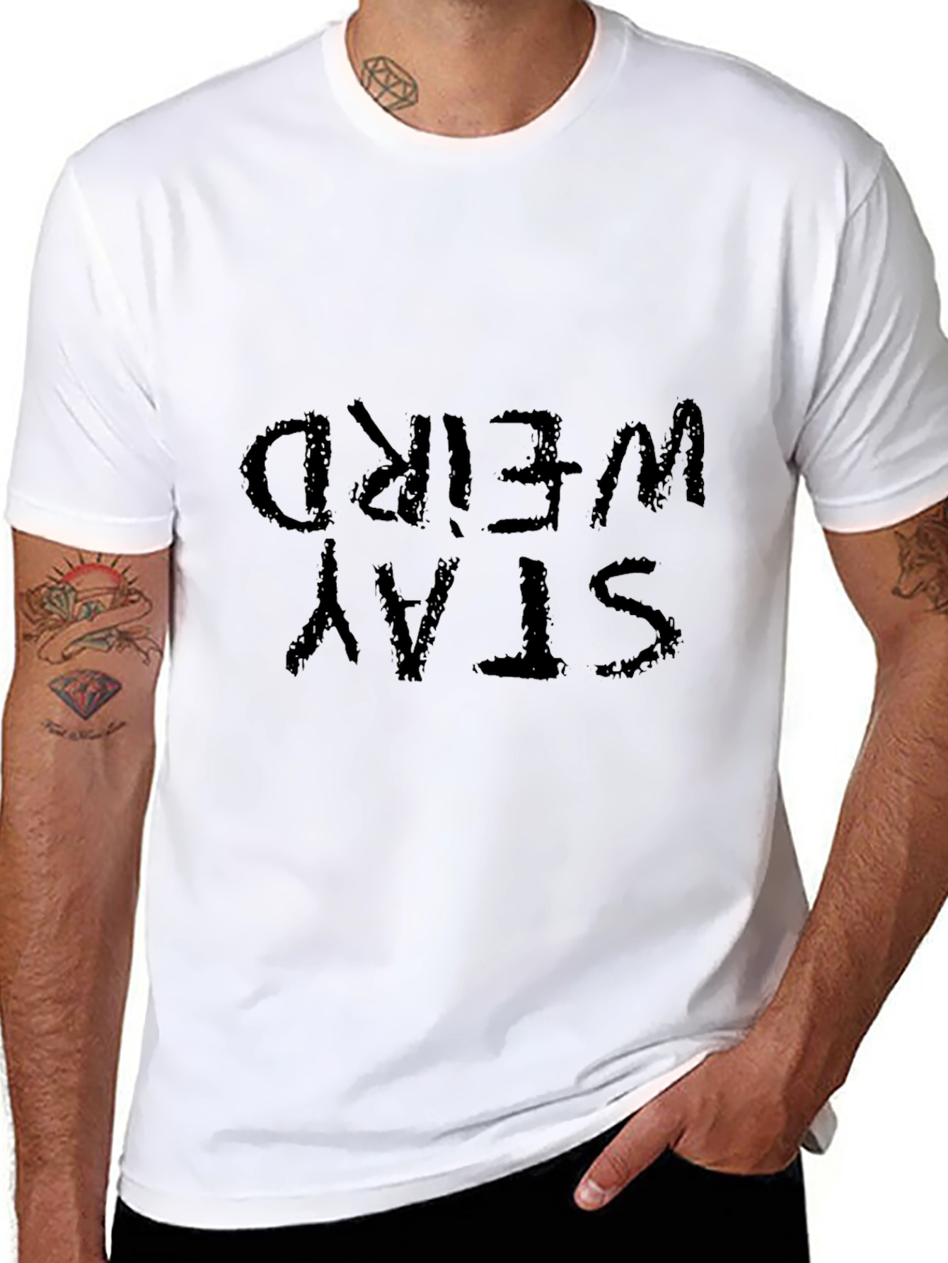 Stay Weird Black Graphic Tee