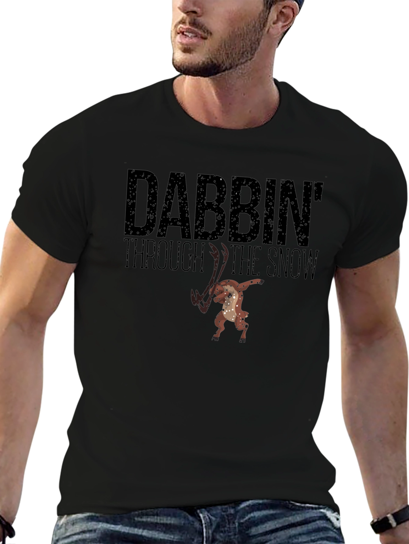Dabbin Through the Snow Graphic Tee - Black