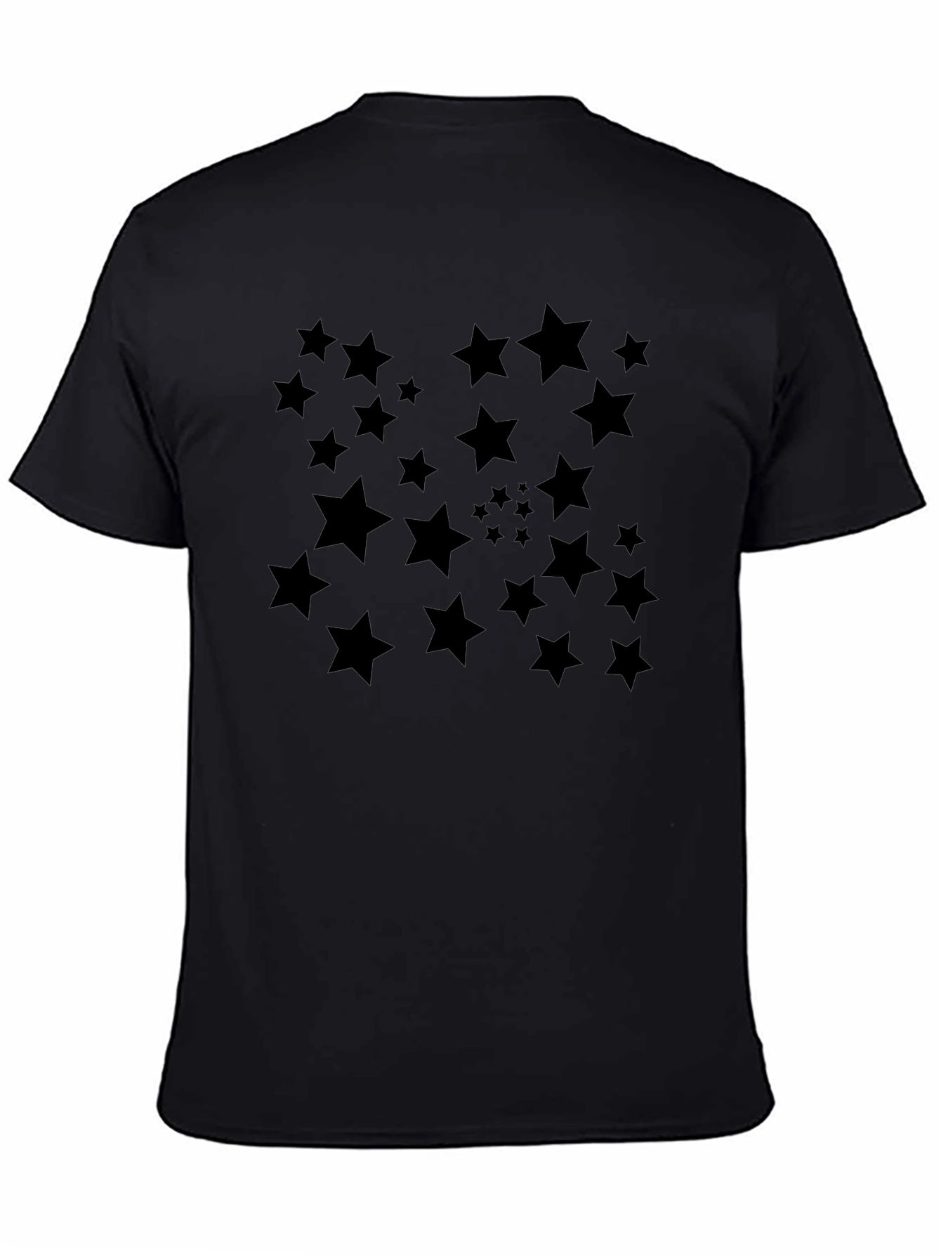Stylish Black Star Patterned T-Shirt