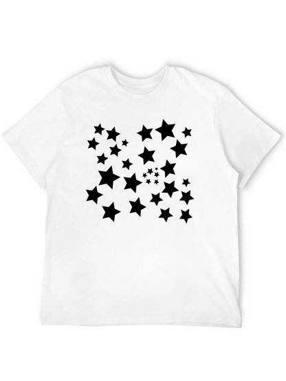 Stylish Black Star Patterned T-Shirt